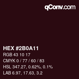 Color code: HEX #2B0A11 | qconv.com