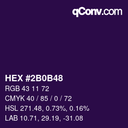 カラーコード: HEX #2B0B48 | qconv.com
