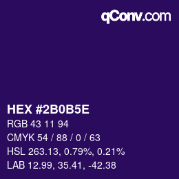 Código de color: HEX #2B0B5E | qconv.com