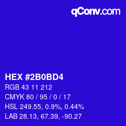 Color code: HEX #2B0BD4 | qconv.com