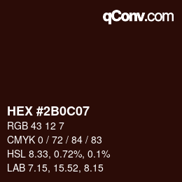 Color code: HEX #2B0C07 | qconv.com