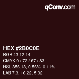 Color code: HEX #2B0C0E | qconv.com