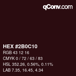 Color code: HEX #2B0C10 | qconv.com