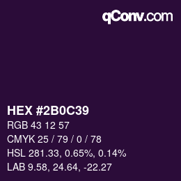 Color code: HEX #2B0C39 | qconv.com