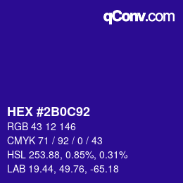 Color code: HEX #2B0C92 | qconv.com