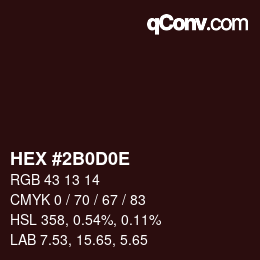 Color code: HEX #2B0D0E | qconv.com
