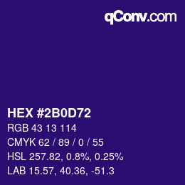 Color code: HEX #2B0D72 | qconv.com