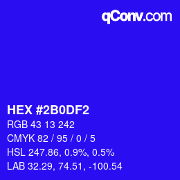 Color code: HEX #2B0DF2 | qconv.com