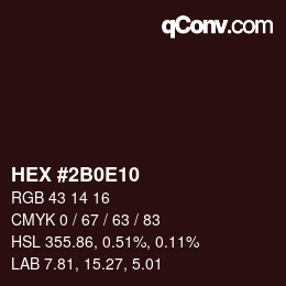 Código de color: HEX #2B0E10 | qconv.com