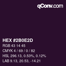Color code: HEX #2B0E2D | qconv.com