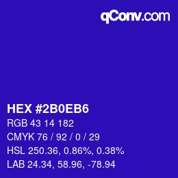 Color code: HEX #2B0EB6 | qconv.com