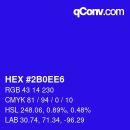 Color code: HEX #2B0EE6 | qconv.com