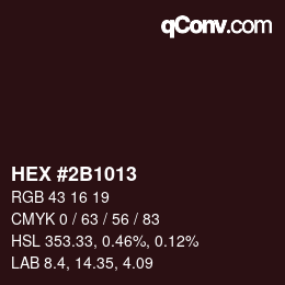 Color code: HEX #2B1013 | qconv.com
