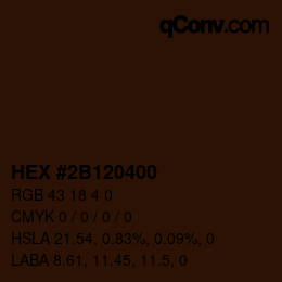 カラーコード: HEX #2B120400 | qconv.com