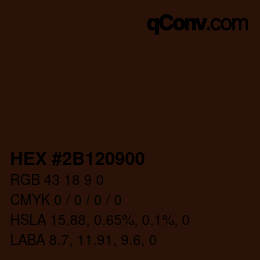 Color code: HEX #2B120900 | qconv.com
