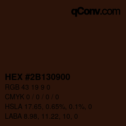 Código de color: HEX #2B130900 | qconv.com