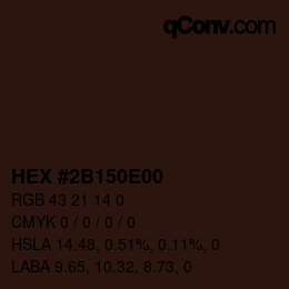 Color code: HEX #2B150E00 | qconv.com