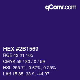 Color code: HEX #2B1569 | qconv.com