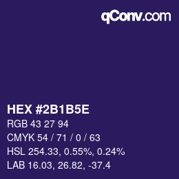 Code couleur: HEX #2B1B5E | qconv.com