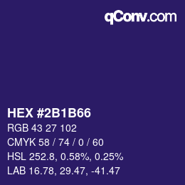 Color code: HEX #2B1B66 | qconv.com