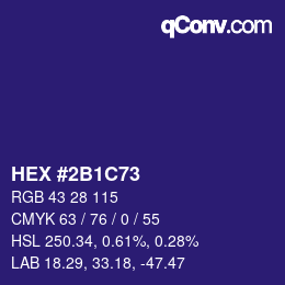 Color code: HEX #2B1C73 | qconv.com