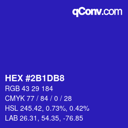 Color code: HEX #2B1DB8 | qconv.com