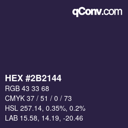 Color code: HEX #2B2144 | qconv.com