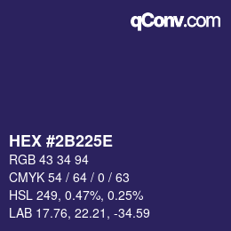 Color code: HEX #2B225E | qconv.com