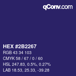 Color code: HEX #2B2267 | qconv.com