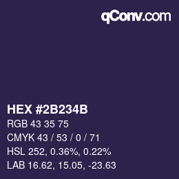 カラーコード: HEX #2B234B | qconv.com