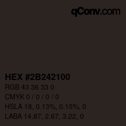Color code: HEX #2B242100 | qconv.com