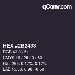 Color code: HEX #2B2433 | qconv.com