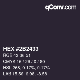 Color code: HEX #2B2433 | qconv.com