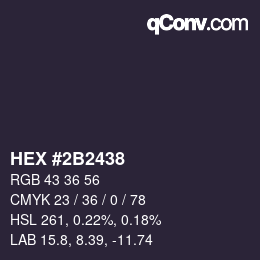 Color code: HEX #2B2438 | qconv.com