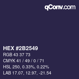 Color code: HEX #2B2549 | qconv.com