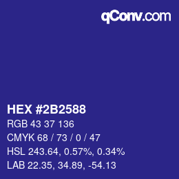 Color code: HEX #2B2588 | qconv.com