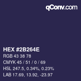 Color code: HEX #2B264E | qconv.com