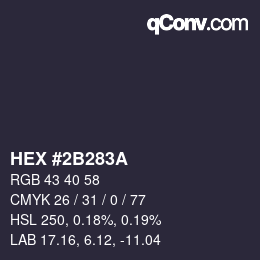 Color code: HEX #2B283A | qconv.com