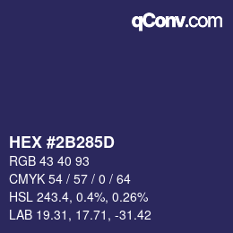 カラーコード: HEX #2B285D | qconv.com