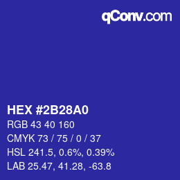 カラーコード: HEX #2B28A0 | qconv.com