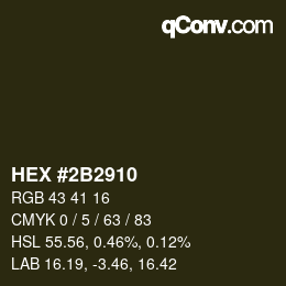 Color code: HEX #2B2910 | qconv.com