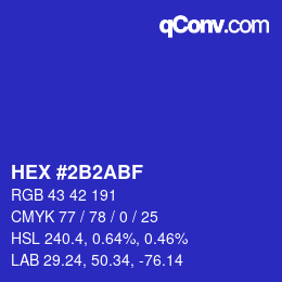 Color code: HEX #2B2ABF | qconv.com