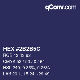 Color code: HEX #2B2B5C | qconv.com