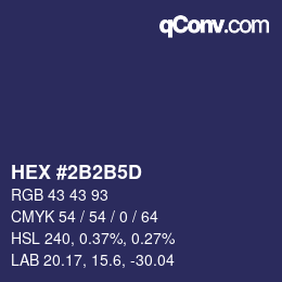 Color code: HEX #2B2B5D | qconv.com