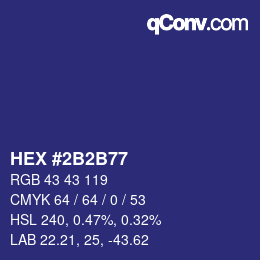 Color code: HEX #2B2B77 | qconv.com