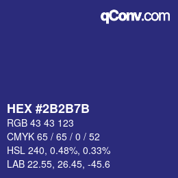 カラーコード: HEX #2B2B7B | qconv.com