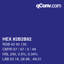 Color code: HEX #2B2B82 | qconv.com