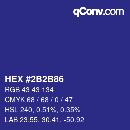 Color code: HEX #2B2B86 | qconv.com