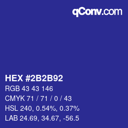 Color code: HEX #2B2B92 | qconv.com