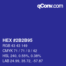 Color code: HEX #2B2B95 | qconv.com